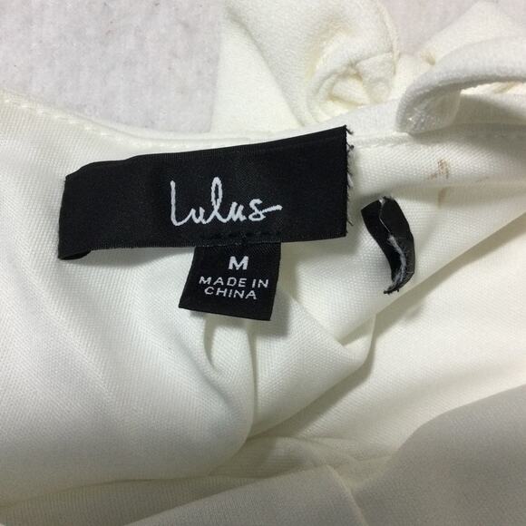 LULU'S M Glamorous Adornment Ivory Halter Strappy Bow Midi Dress NEW B66 - Picture 9 of 12